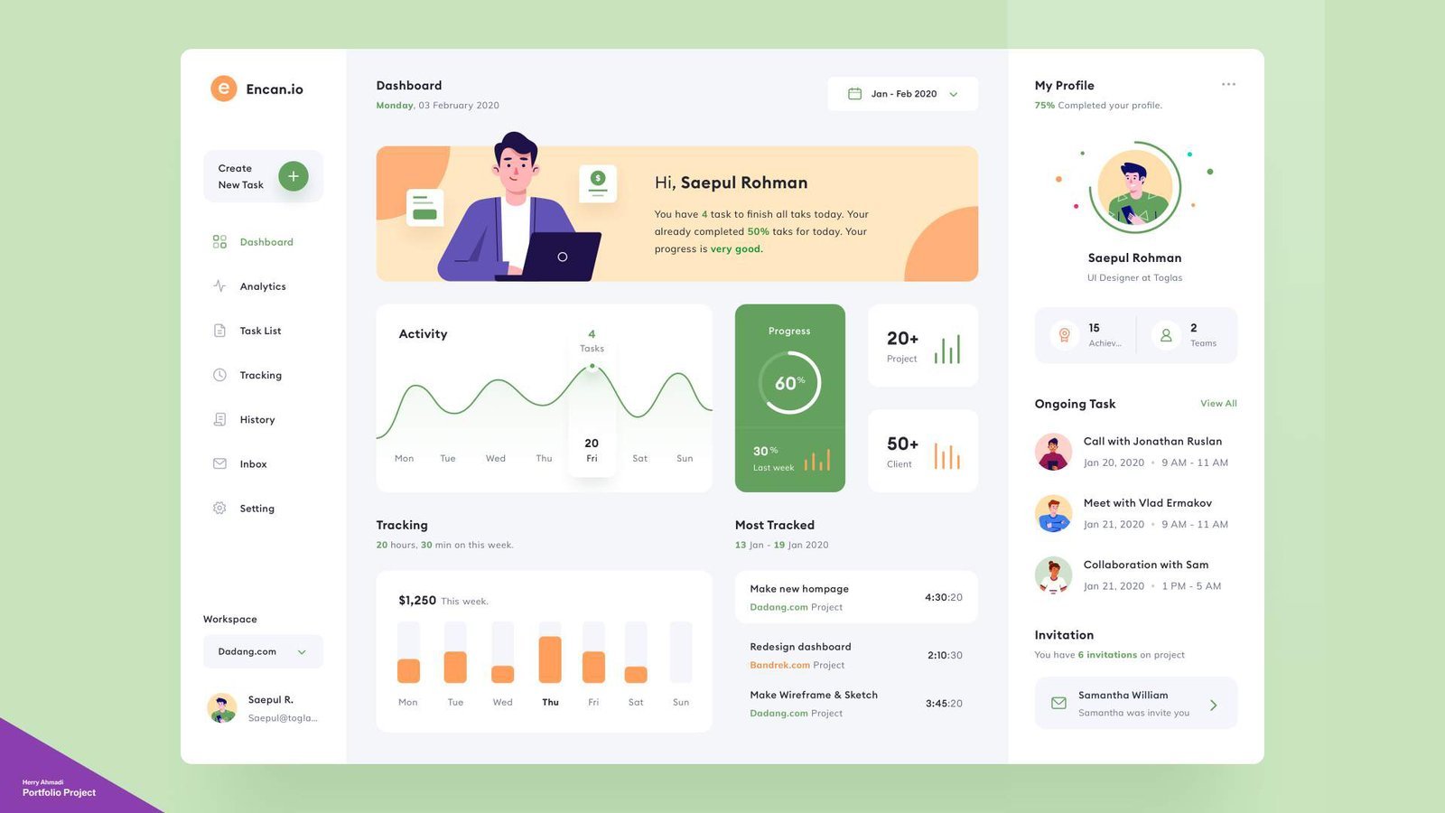 Encan.io Dashboard